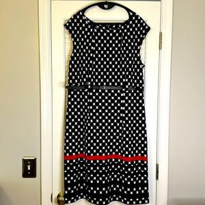 Black and White Dress with Red Trim 14